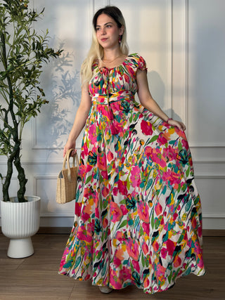Rochie indiană cu mâneci lungi