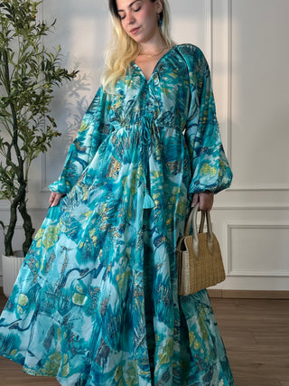 Rochie indiană cu mâneci lungi