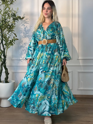 Rochie indiană cu mâneci lungi