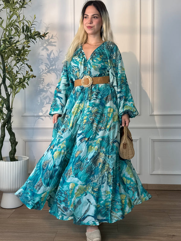 Rochie indiană cu mâneci lungi