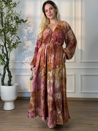 Rochie indiană cu mâneci lungi