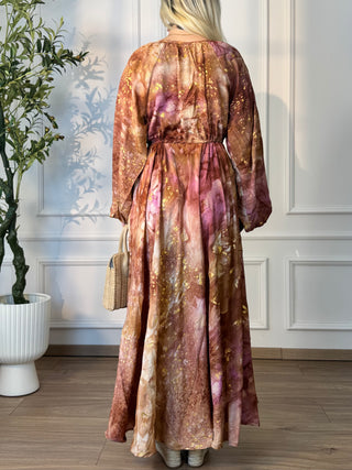 Rochie indiană cu mâneci lungi