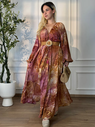 Rochie indiană cu mâneci lungi