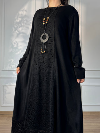 Rochie lungă tricotată din amestec de lână