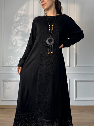 Rochie lungă tricotată din amestec de lână