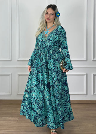 Rochie indiană cu mâneci lungi