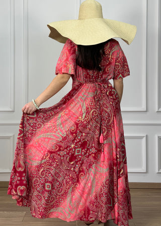 Rochie maxi cu decolteu în formă de inimă
