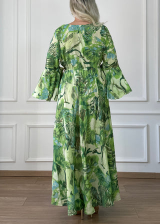 Rochie maxi cu mâneci evazate