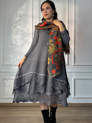 Rochie lungă cu două straturi