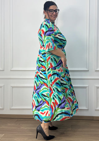 Rochie femeiască din viscoză cu model abstract