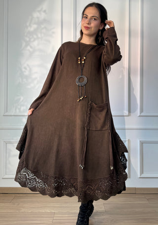 Rochie tricotată spălată cu piatră
