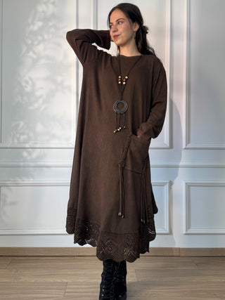 Rochie tricotată spălată cu piatră
