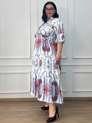 Rochie femeiască din viscoză cu model abstract