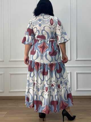 Rochie femeiască din viscoză cu model abstract