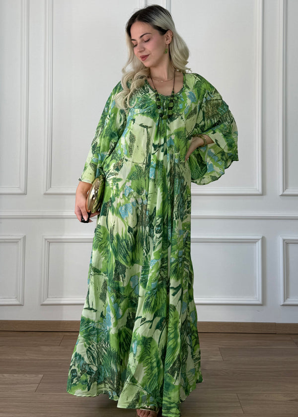 Rochie maxi cu gât adunat