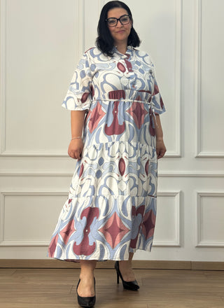 Rochie femeiască din viscoză cu model abstract