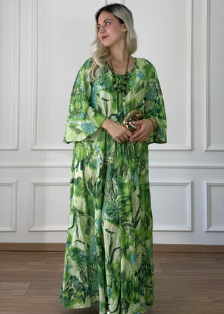 Rochie maxi cu gât adunat