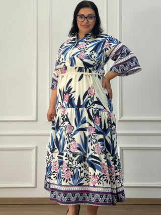 Rochie femeiască din viscoză cu model abstract