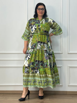Rochie femeiască din viscoză cu model abstract