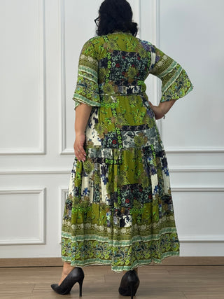 Rochie femeiască din viscoză cu model abstract