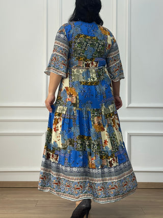 Rochie femeiască din viscoză cu model abstract