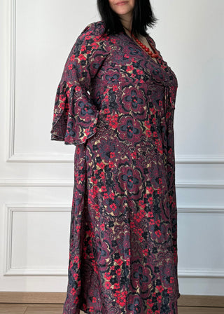Rochie maxi cu mâneci evazate