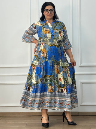 Rochie femeiască din viscoză cu model abstract