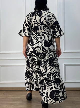 Rochie femeiască din viscoză cu model abstract