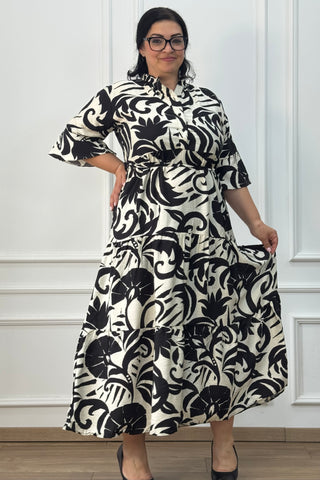 Rochie femeiască din viscoză cu model abstract