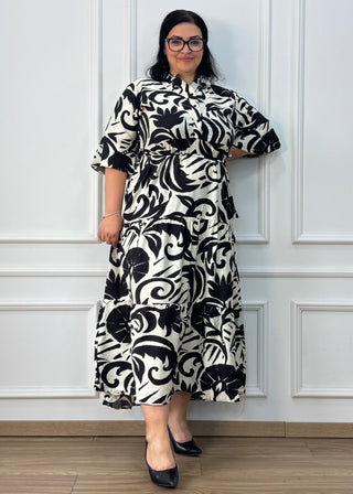 Rochie femeiască din viscoză cu model abstract