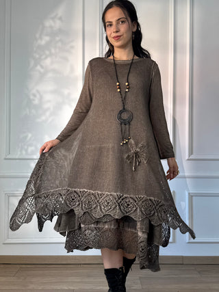 Rochie lungă cu două straturi