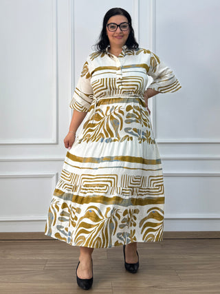 Rochie femeiască din viscoză cu model abstract