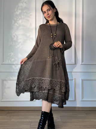Rochie lungă cu două straturi