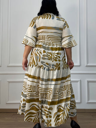Rochie femeiască din viscoză cu model abstract