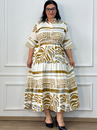 Rochie femeiască din viscoză cu model abstract