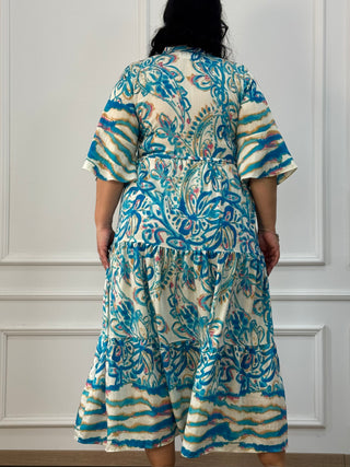 Rochie femeiască din viscoză cu model abstract