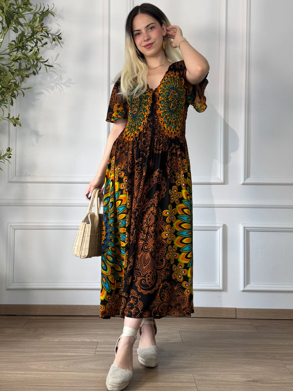 Rochie midi cu piept elasticizat