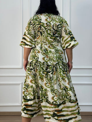 Rochie femeiască din viscoză cu model abstract