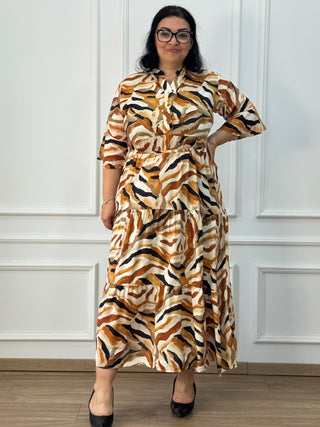 Rochie femeiască din viscoză cu model abstract