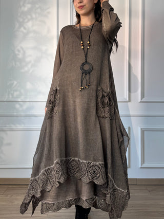 Rochie lungă cu două straturi
