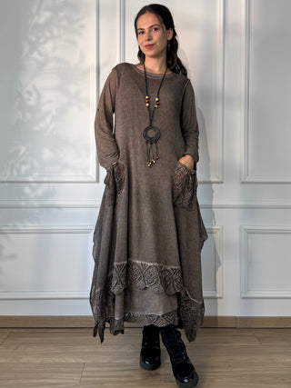 Rochie lungă cu două straturi