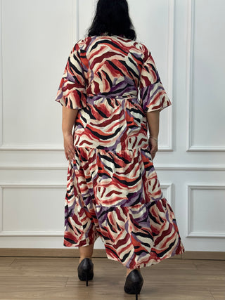 Rochie femeiască din viscoză cu model abstract