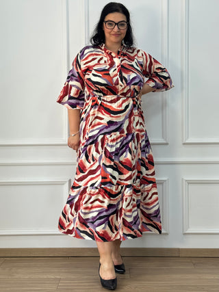 Rochie femeiască din viscoză cu model abstract
