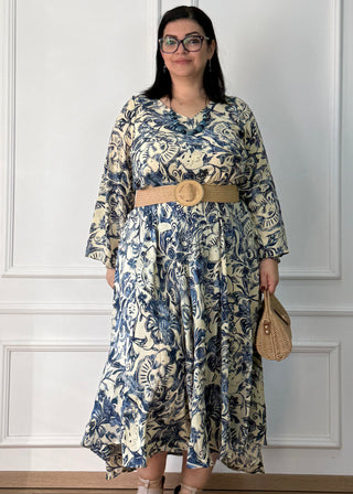Rochie lungă cu mâneci lungi și croială în A