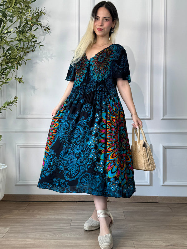 Rochie midi cu piept elasticizat