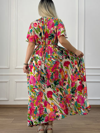Rochie maxi cu decolteu în formă de inimă