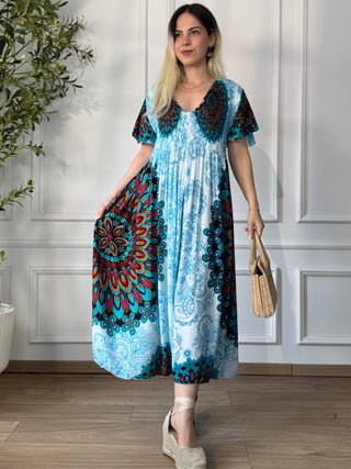 Rochie midi cu piept elasticizat