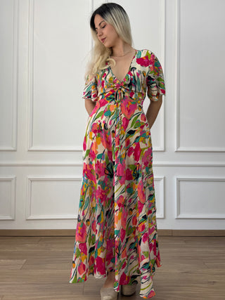 Rochie maxi cu decolteu în formă de inimă