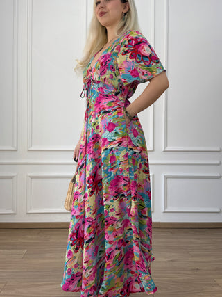 Rochie maxi cu decolteu în formă de inimă