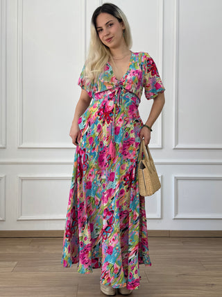 Rochie maxi cu decolteu în formă de inimă
